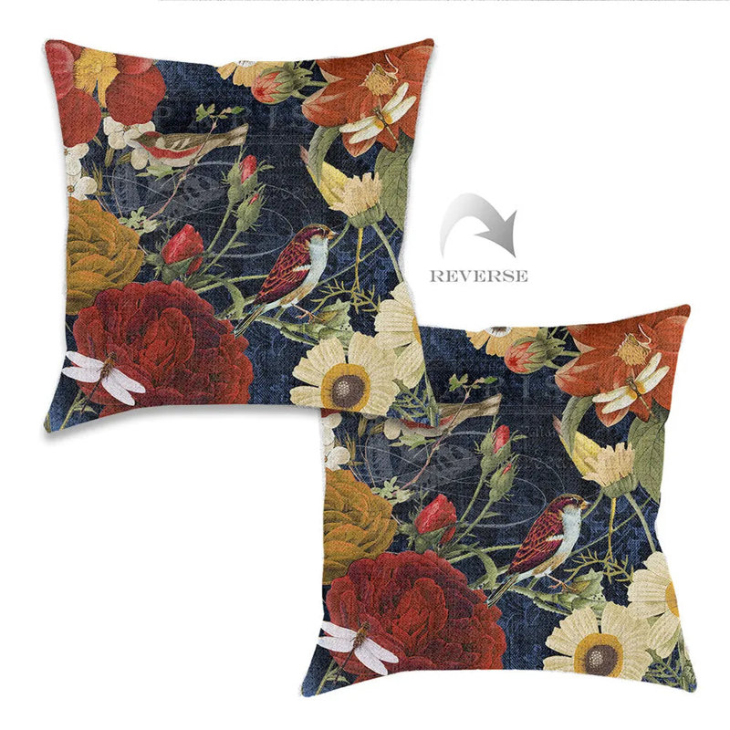  Coussin décoratif tissé à l'intérieur Vintage Floral