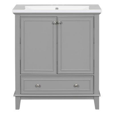 30-Inch Bathroom Vanity With Sink, Multi-Functional Storage Cabinet, Solid Wood Frame And Durable MDF Board For Modern Bathrooms