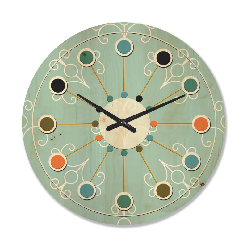 Horloge murale turquoise, Grand