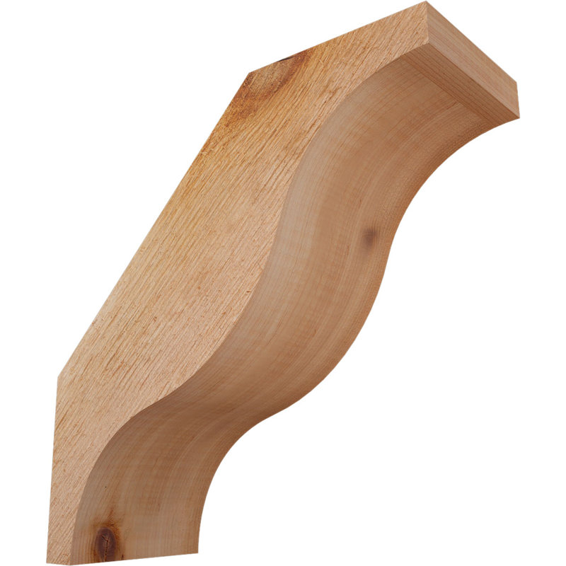 4"W x 10"D x 10"H Funston Rough Sawn Knee Brace, Western Red Cedar, Western Red Cedar, Rough, 10" H x 4" W x 10" D