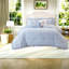 De literie pour très grand lit, édredon en microfibre à motif floral bleu