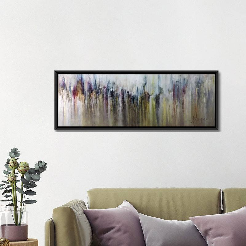 «Cascada Metalica», reproduction sur toile, H 16 po x l 48 po x P 1,5 po, Toile avec cadre noir