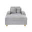 Canapé simple confortable avec coussins, repose-pieds et espaces de rangement, idéal pour se détendre et organiser votre espace de vie