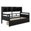 Lit de jour simple en bois avec tablettes de chevet et deux tiroirs, structure de canapé-lit pour enfants, adolescents, adultes-404769978-404770116