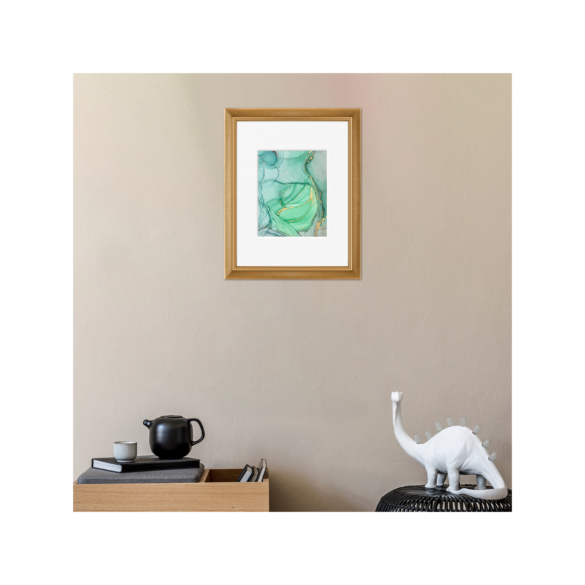 Wood Picture Frame with Mat, 16" x 20", Gold
