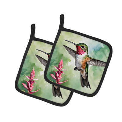 Calliope Hummingbird Pair of Pot Holders