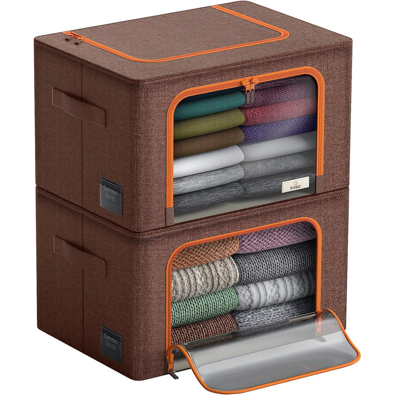 Rangement pour fenêtre sous le lit, Brun, H 13,75 po x l 19,75 po x P 16 po