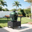 Table de barbecue extérieure pour Big Egg - Type de cuisson, structure métallique avec deux surfaces pliables, peut accueillir des grilles jusqu'à 53 cm (21 pouces), construction en fer, grand espace de rangement pour les ustensiles, installation simple, mobile et