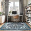 Tapis lavable 8 pi x 10 pi avec envers en caoutchouc antidérapant bleu-118105524-122568110