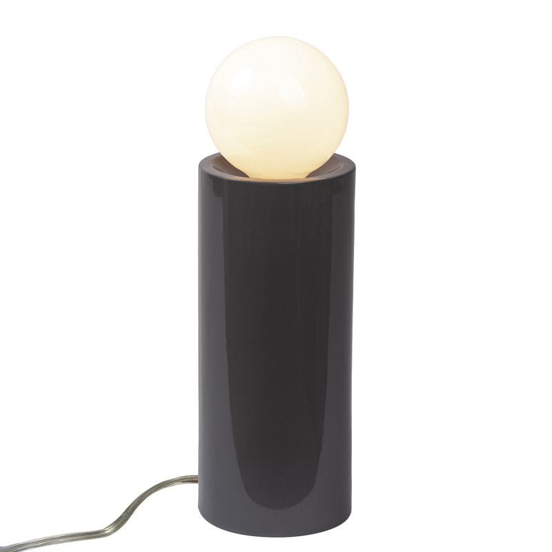Lampe de table Rachid, H 16,5 po x l 5,5 po x P 5,5 po, Gris brillant