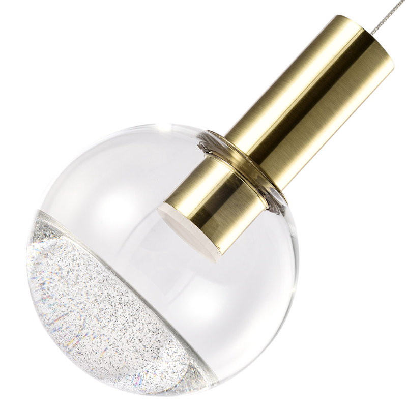 Sienna Sparkle Globe Adjustable LED Brass Pendant Light
