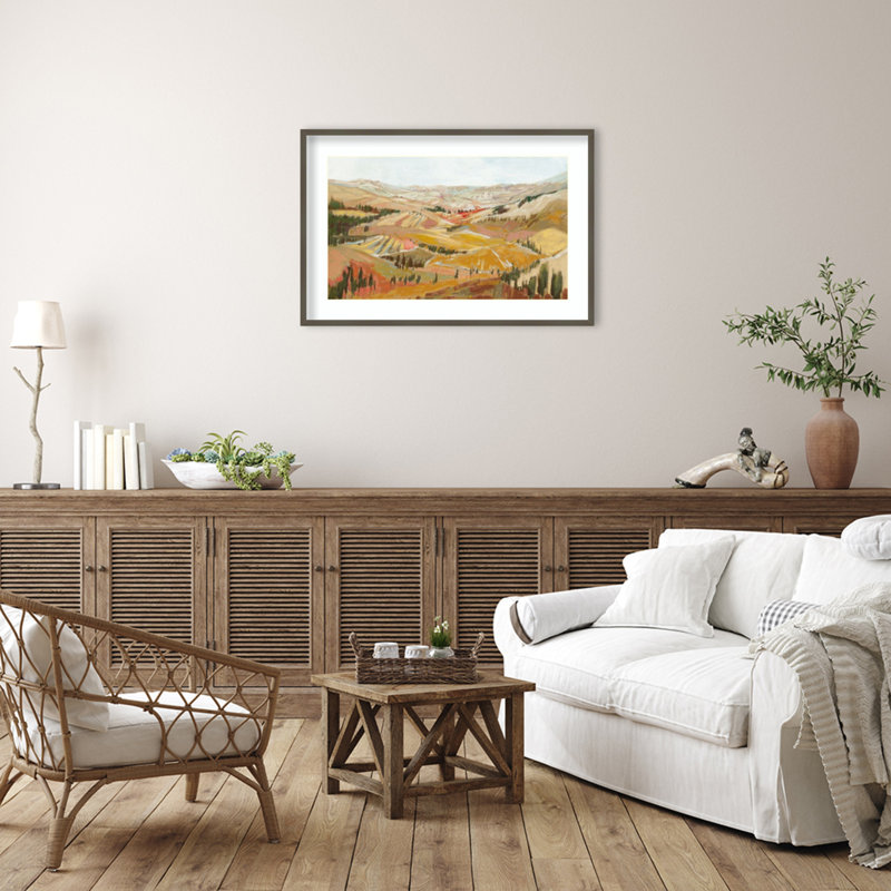 «Rolling Hills Tuscany» par Jennifer Gardner, impression sur bois encadrée, H 28 po x l 41 po