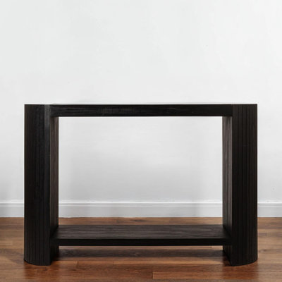 Geib Modern Black Rounded-Edge Console Table