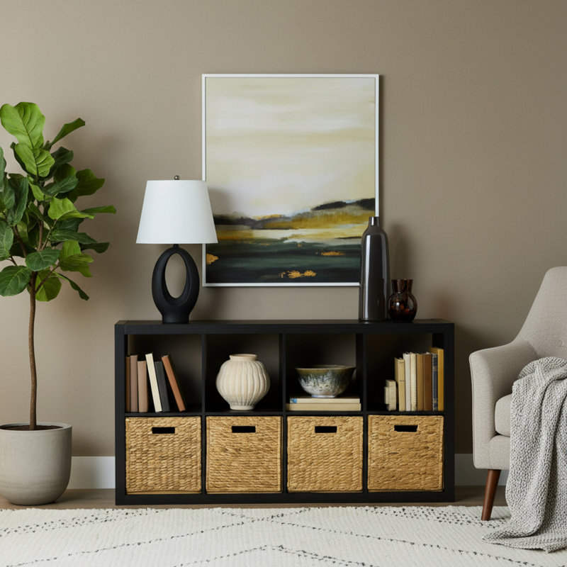 Support de rangement à grande capacité à 8 compartiments, gris anthracite polyvalent, Gris anthracite