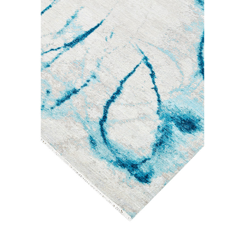 Abstract Area Rug in Teal, Rectangle 8' x 10'