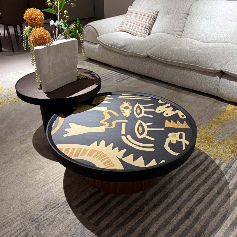 Retro Round Coffee Table Set