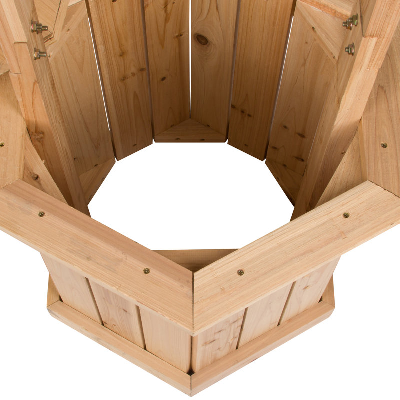 Natural Cedar Wood 55" Decorative Outdoor Wishing Well Planter