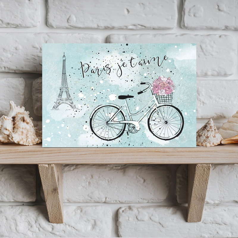 Impression sur toile Parisian Bicycle Dreams, 12" H x 18" W