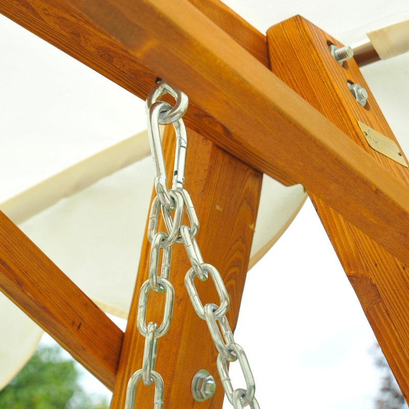 3 Person Pine Porch Swing with Canopy