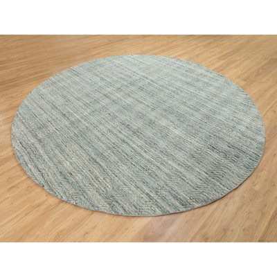 Tapis oriental vert 10 pi x 10 pi tissé à la main à motif texturé panaché AD0F5F0A62254077810D4DCBF65D8500