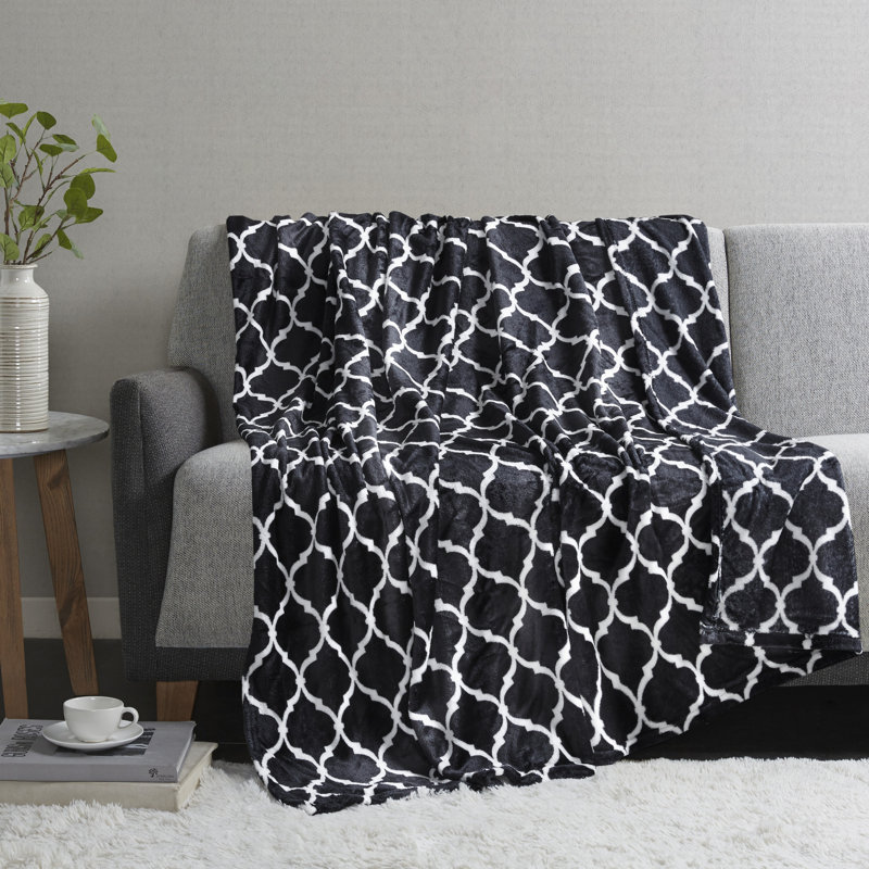 Ogee Oversized Throw, Black/White