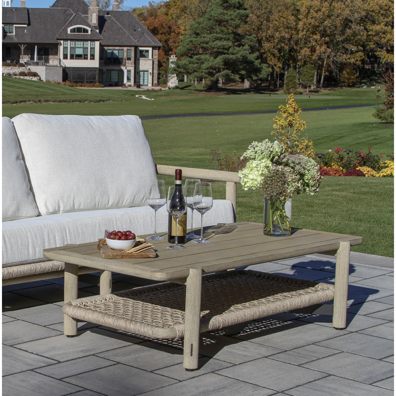 Inessa Teak Coffee Table, 57" x 32"