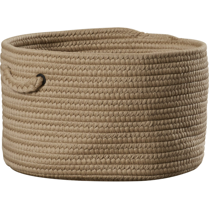 Panier de rangement tressé intérieur / extérieur, H 12 po x l 18 po x P 18 po, Sable cubain