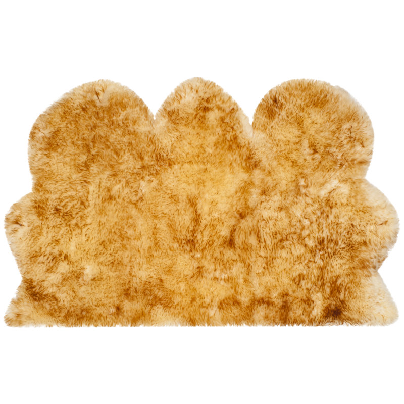 Sheep Skin Natural Sheep Skin Made Within Acid Dying Sheep Skin Solid Color Rug, Rectangle 3' x 5'