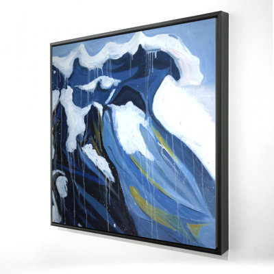 Vague en mouvement | Décor de toile encadrée bleu bord de mer