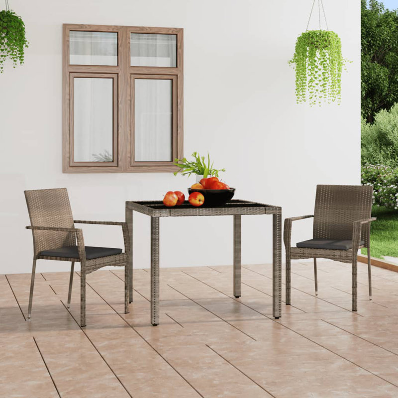Chaise de patio en métal avec coussins, gris, gris