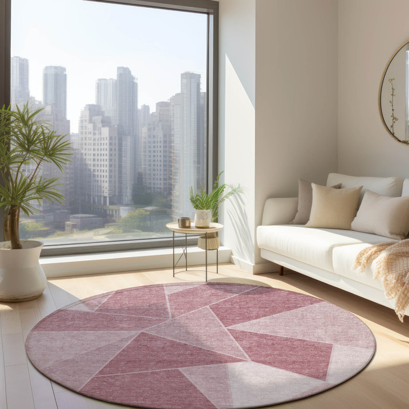 Geometric Indoor / Outdoor Rug, Round 8'