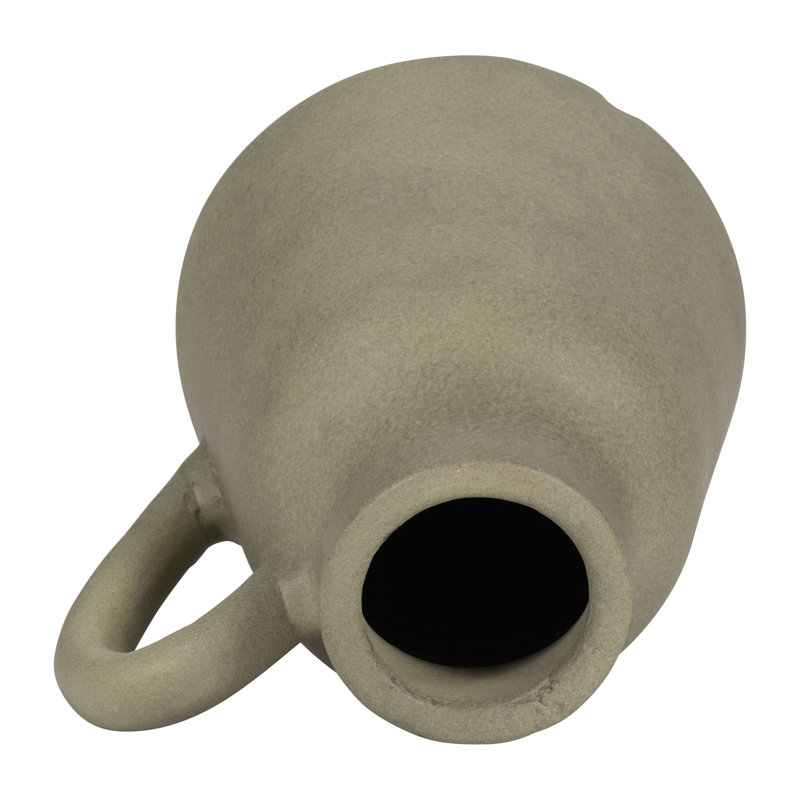 Vase en terre cuite poterie décorative poignée décorative fait à la main style décontracté décoration intérieure look artisanal forme unique charme rustique léger détail sculptural