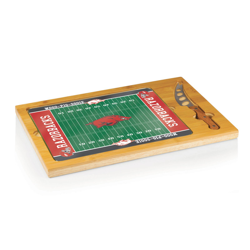 Plateau pour le fromage à couper icône de football ncaa, Razorbacks de l'Université de l'Arkansas