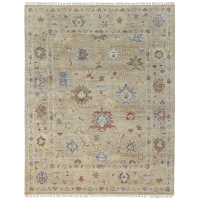 Abinesh Wool Floral Area Rug