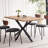 55.1" Rectangle Dining Table for 2 4, Small Mid Century Modern Kitchen Table with Metal Cross Legs for Apartment, Dining Room-56705213