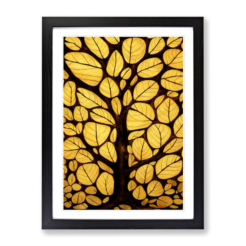 Ornate Tree Vol.1 - Picture Frame Print, 34cm H x 25cm W x 2cm D, Black