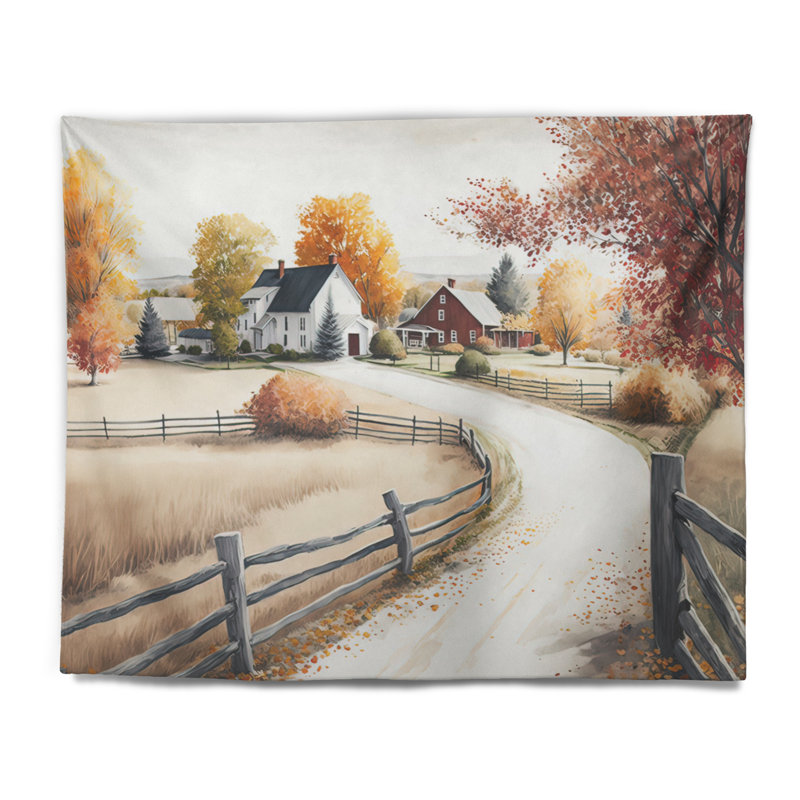 Path To The Barn III Polyester Tapestry, 32" H x 39" W