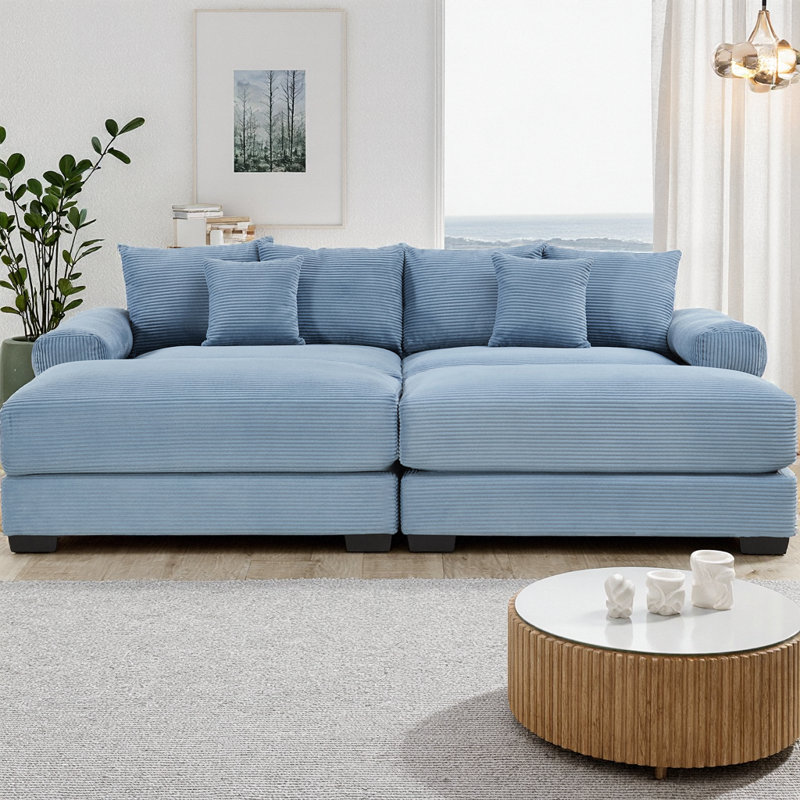 Canapé modulaire surdimensionné de 92 po Cloud, Bleu