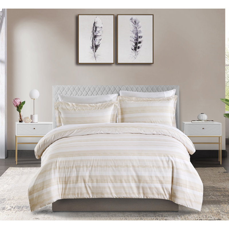 Ensemble de housse de couette réversible en microfibre 3 pièces Maddison-Mai, Housse de couette grand + 2 taies décoratives