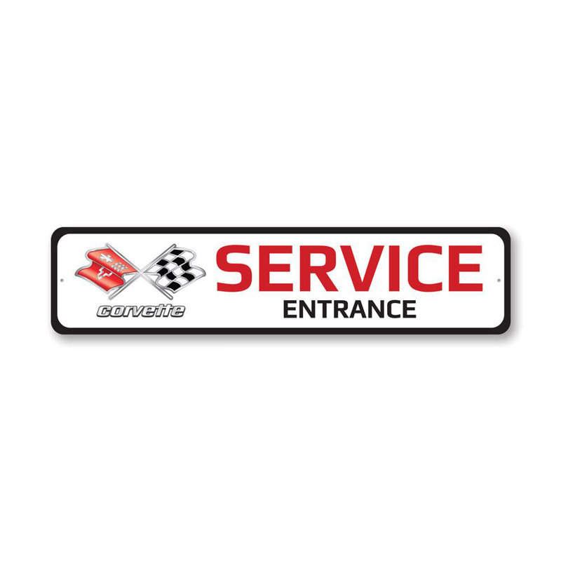Enseigne de service Corvette, H 6 po x l 24 po x P 0,06 po