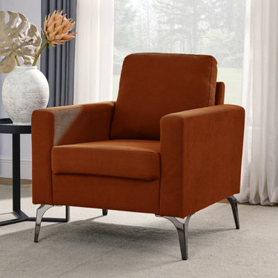 Modern Sofa Sofa Chair,With Square Arms And Tight Back,Corduroy