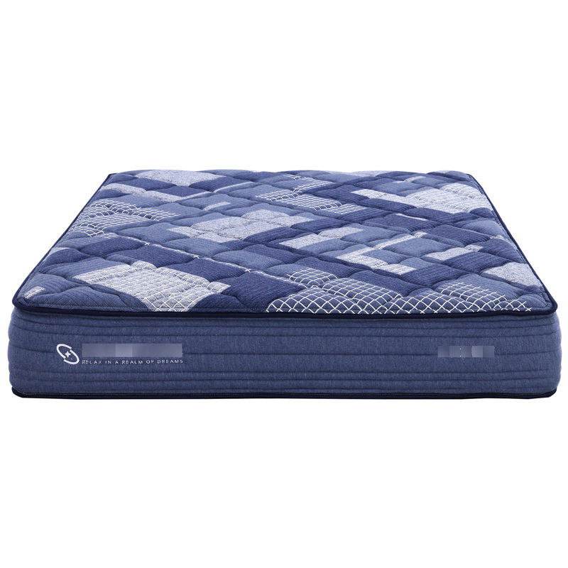 Matelas pleine grandeur de 10 po avec mousse à mémoire de forme, mousse et bleu doux + housse en tissu multi