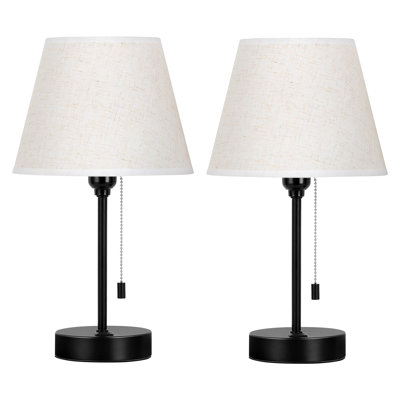 Modern LampBedside Table Lamp with USB Ports Set of 2