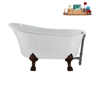 51.2'' x 25.6'' Freestanding Soaking Acrylic Bathtub