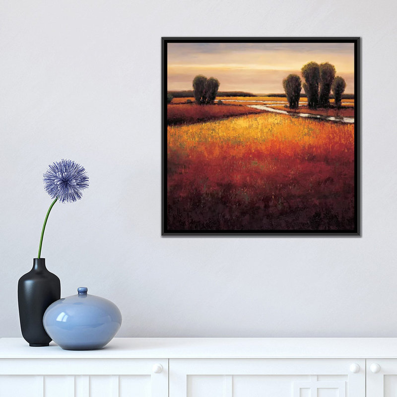 « big sky ii », reproduction d’art sur toile, H 37 po x l 37 po x P 1,5 po, Toile avec cadre noir, Pas de tapis