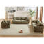 Collection Modern Linen, 3 + 1 pour le salon, structure en bois, 5 coussins, beaucoup de places assises, mobilier de salle d'assemblage facile, tissu, structure, 7 coussins