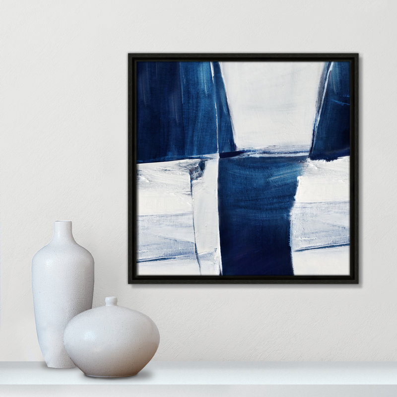 «Blue Midnight Plateau II» par Judith Shapiro, Espresso, H 17,5 po x l 17,5 po
