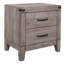 Table de chevet de chambre à coucher en brun-gris - 2 tiroirs, matériaux et stratifié Scratch 22 po x 16 po 22,88 po H finition, glissières en métal pour