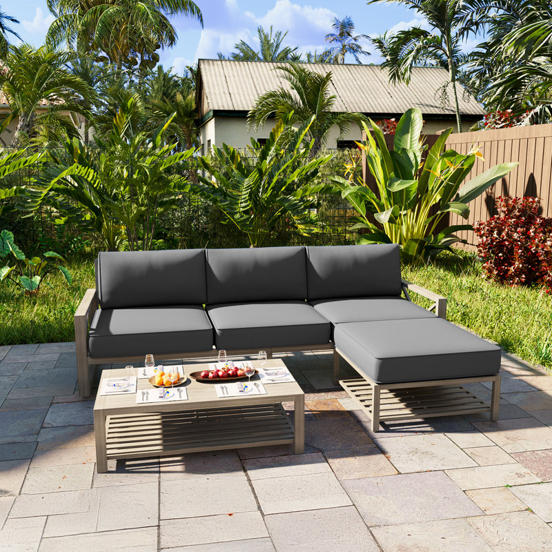 Ensemble de coussins de remplacement pour l'extérieur 4 po, Gris