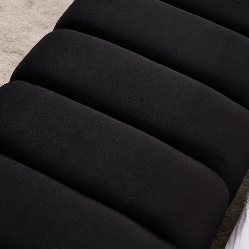 Banc rembourré l 59 po Laytona, Noir